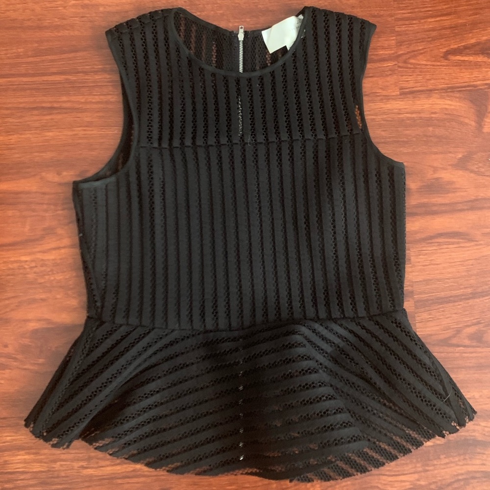 JOA Black Sleeveless Peplum Top w/ Back Zipper